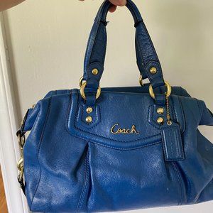 Coach Small Satchel- Blue/Gold